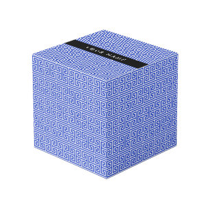 Cube Photo Grec Meander Key H Blue, Votre Nom, Personnaliser