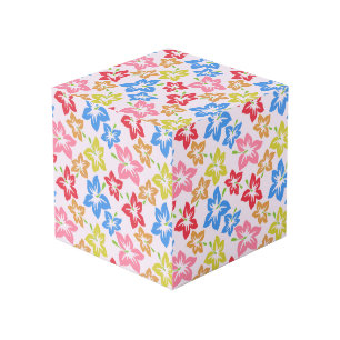 Cube Photo Hibiscus Coloré, Motif De Fleurs