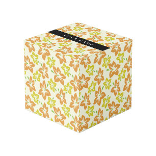 Cube Photo Hibiscus jaune, Hibiscus orange, Votre nom