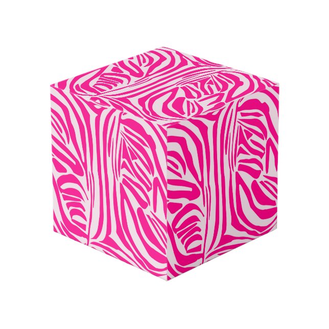 Cube Photo Impression zèbre rose (Angle devant)