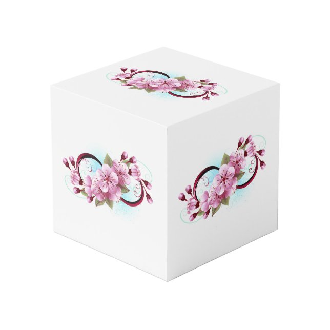 Cube Photo Infinité avec les fleurs Sakura (Angle devant)
