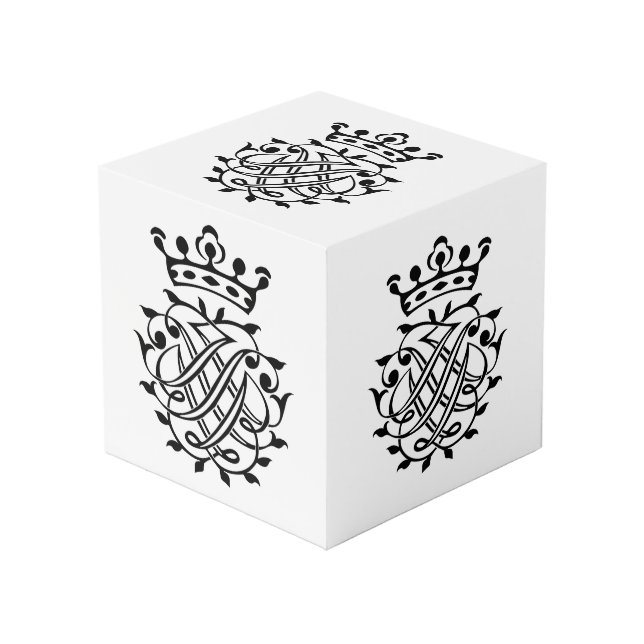 Cube Photo Johann Sebastian Bach Crest Monogramme Insignia (Angle devant)