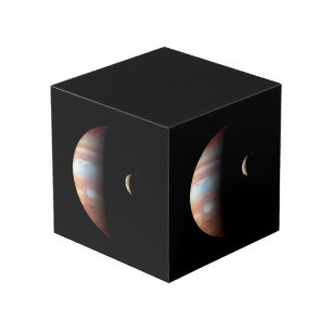 Cube Photo Jupiter Géant Gaz Planète & Io Galilée Lune