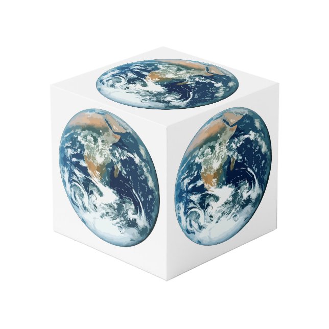 Cube Photo La terre de planète (Angle devant)