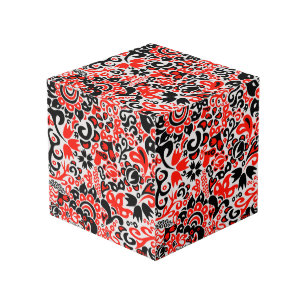 Cube Photo L'art populaire ukrainien motif floral abstact