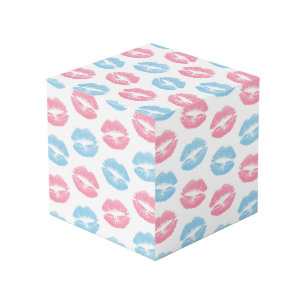 Cube Photo Lèvres bleues et roses Motif, Baguette à lèvres, B