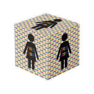Cube Photo LGBTQ Lesbian Silhouette et Rainbow Ladies Custom