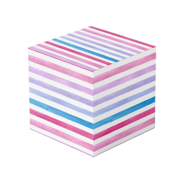 Cube Photo Lignes colorées (Angle devant)