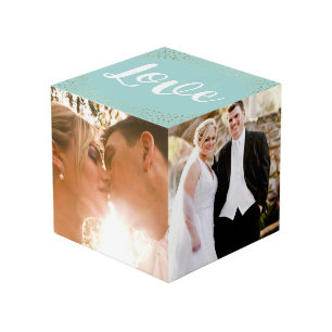 Cube Photo Love - Gold Confetti - Photos Mariages