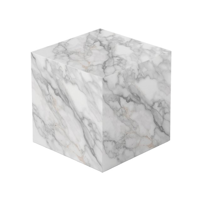 Cube Photo Marbre Blanc (Angle devant)
