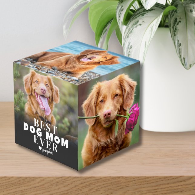 Cube Photo Meilleur Chien Maman Jamais Chien Photo (Best Dog Mom Ever Puppy Photo cube)