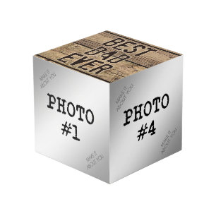 Cube Photo MEILLEUR PAPA JAMAIS Bois rustique