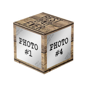 Cube Photo Meilleur papa jamais dans des photos rustiques enc