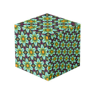 Cube Photo Modèle Floral Étoiles Vertes