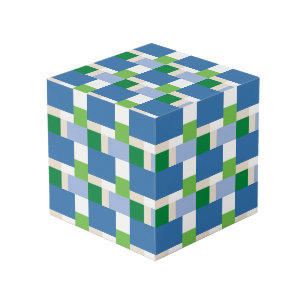 Cube Photo motif bleu et vert