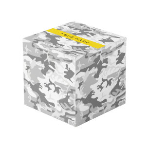 Cube Photo Motif camouflage gris neige hivernale Personnalise