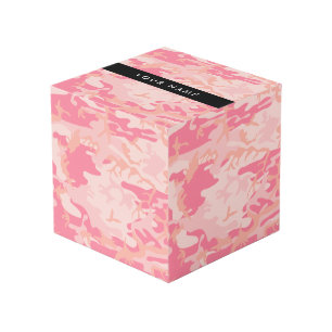 Cube Photo Motif de camouflage rose, Votre nom, Personnaliser
