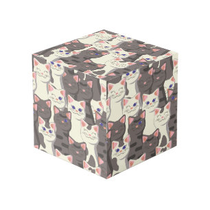 Cube Photo Motif de chats blancs et gris