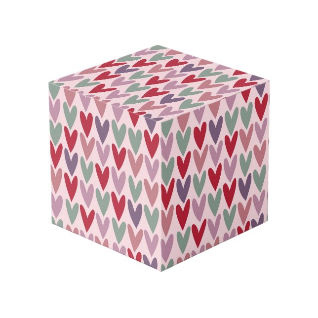 Cube Photo Motif de cœurs 1 (Angle devant)