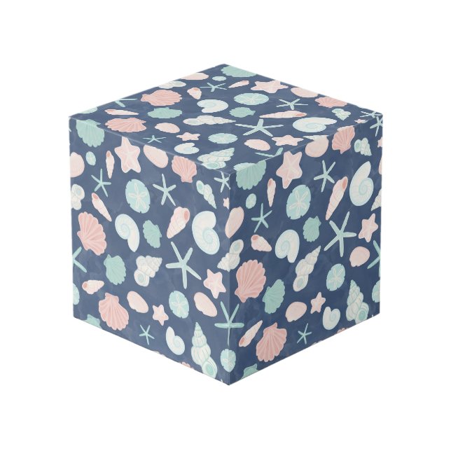 Cube Photo motif de coquillages (Angle devant)