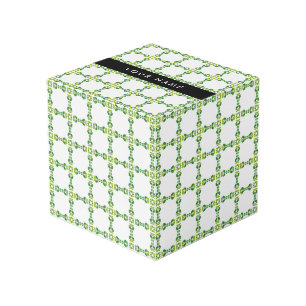 Cube Photo Motif de feuille, feuilles vertes, votre nom