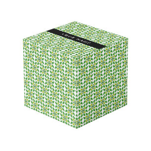 Cube Photo Motif de feuille, feuilles vertes, votre nom