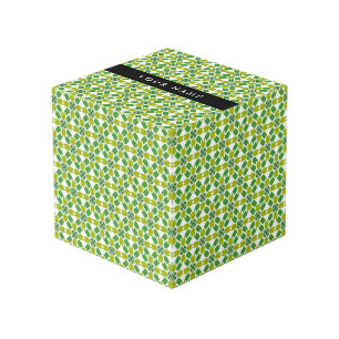 Cube Photo Motif de feuille, feuilles vertes, votre nom