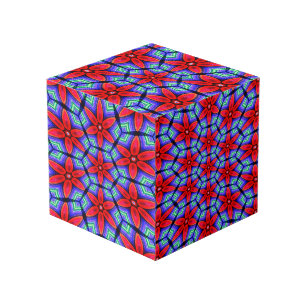 Cube Photo Motif de Fleurs de tissus rouges