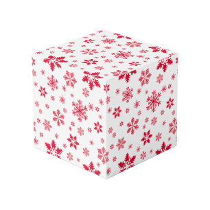 Cube Photo Motif de flocon de neige, Flammes de neige rouges,