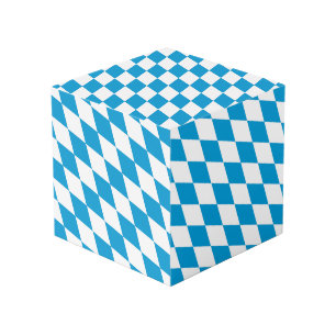 Cube Photo Motif Drapeau Diamant Bavière bleu et blanc