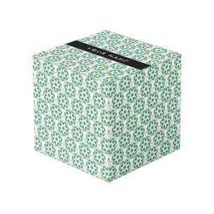 Cube Photo Motif feuille, Feuilles verts, votre nom