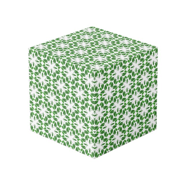 Cube Photo Motif Feuille, Motif De Feuilles, Feuilles Verts (Angle devant)