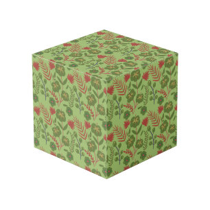 Cube Photo Motif floral vert sans couture fleur, branche, feu