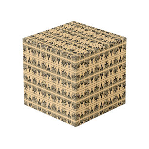 Cube Photo Motif Méditerranéen Arabesque Grec Brun