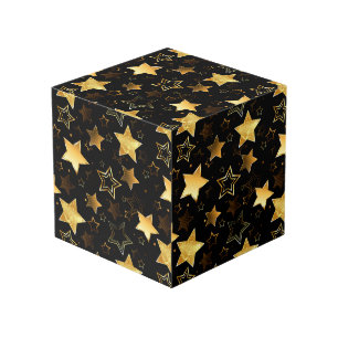 Cube Photo Motif sans couture avec étoiles d'or