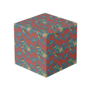 Cube Photo Motif sans couture de citrouille et carotte rouge