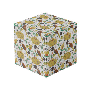 Cube Photo Motif sans couture de citrouilles tropicaux et car