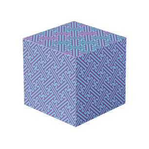 Cube Photo Motif Sayagata, Japonais, Violet et Bleu