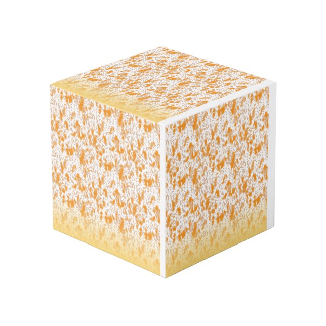 Cube Photo Motif textile avec orange et gol vibrants (Angle devant)