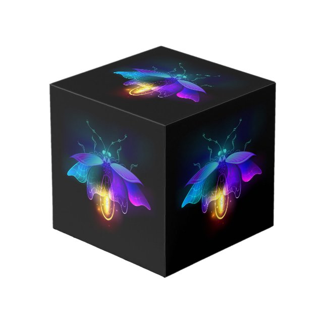 Cube Photo Neon Firefly sur noir (Angle devant)
