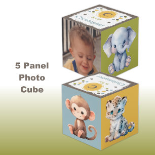 Cube Photo Nom de photo d'animaux de bébé mignons pour la nur