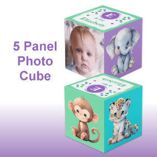 Cube Photo Nom de photo d'animaux de bébé mignons pour nurser