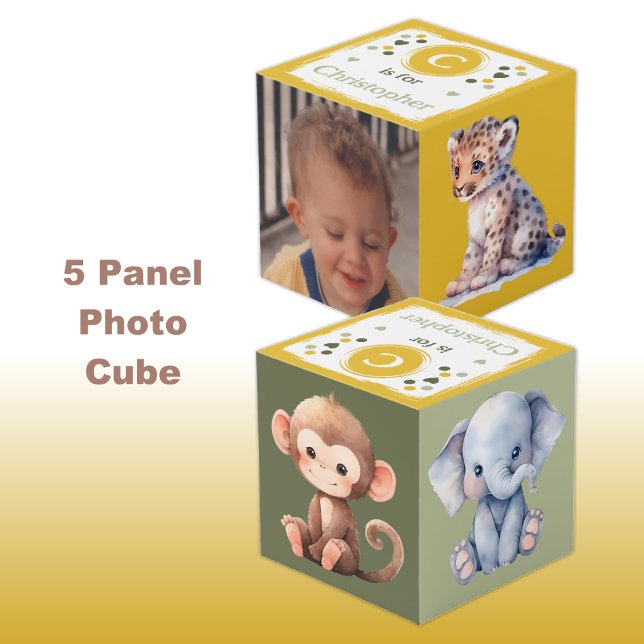 Cube Photo Nom de photo de bébé léopard mignon pour la nurser (Créateur téléchargé)