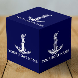 Cube Photo Nom du bateau de la corde d'Ancre nautique vintage