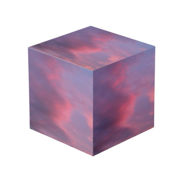 Cube Photo Nuages Rose Bleu (Angle devant)