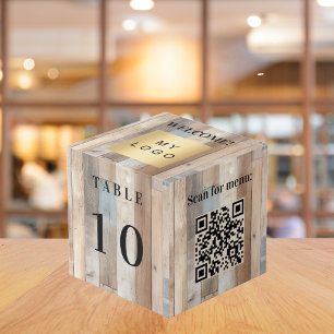 Cube Photo Numéro de tableau Code QR menu logo commercial boi