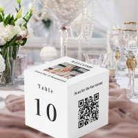 Numéro de tableau QR codes 2 menus photo blanche