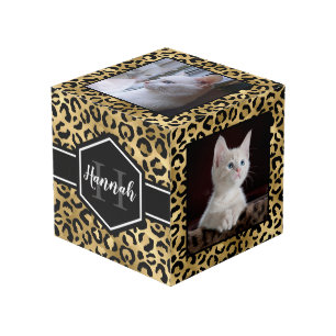 Cube Photo Or Taches De Léopard Monogramme