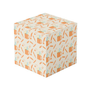 Cube Photo outils d'écriture orange -motif de fond crème