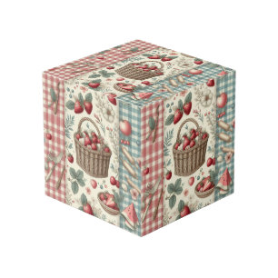 Cube Photo Panier de fruits à carreaux amusant